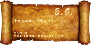 Bergmann Oberon névjegykártya